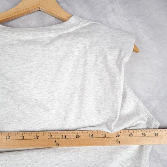 Aritzia Babaton Shoulder Pad Tank Top Womens Small Heathered Gray Sleeveless Tee - Picture 12 of 16
